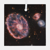 Cartwheel Galaxy, James Webb Space Telescope Ornament Aus Glas (Rückseite)