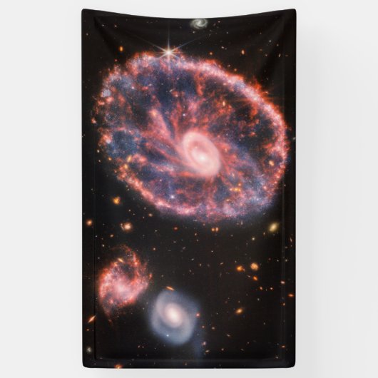 Cartwheel Galaxy JWST James Webb Space Telescope Banner (Vertikal)