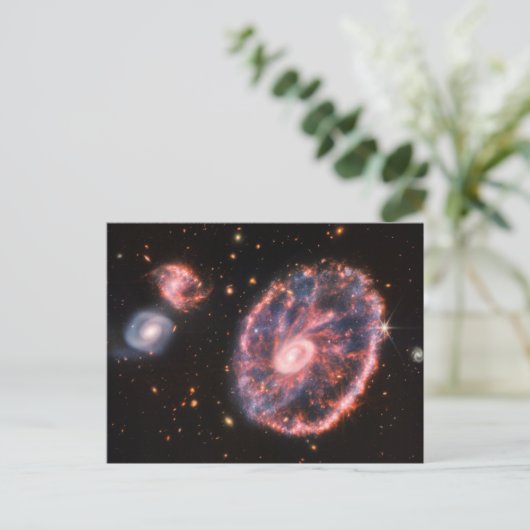 Cartwheel Galaxy JWST James Webb Space Telescope I Postkarte (Stehend Vorderseite)