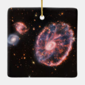 Cartwheel Galaxy JWST James Webb Space Telescope Keramikornament (Rückseite)