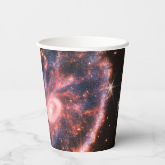 Cartwheel Galaxy JWST James Webb Space Telescope Pappbecher (Rückseite)
