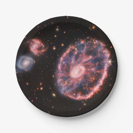 Cartwheel Galaxy JWST James Webb Space Telescope Pappteller (Vorderseite)