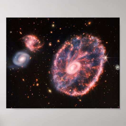 Cartwheel Galaxy JWST James Webb Space Telescope Poster (Vorne)