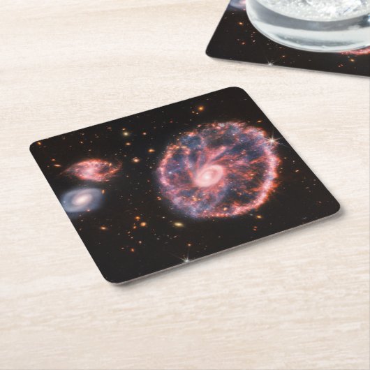 Cartwheel Galaxy JWST James Webb Space Telescope Rechteckiger Pappuntersetzer (angewinkelt)