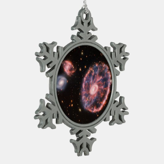 Cartwheel Galaxy JWST James Webb Space Telescope Schneeflocken Zinn-Ornament (Links)