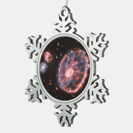 Cartwheel Galaxy JWST James Webb Space Telescope Schneeflocken Zinn-Ornament (Rechts)