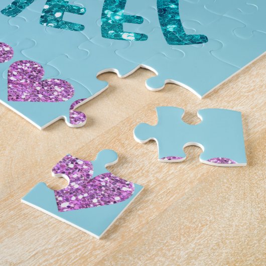 Cartwheel Liebe Pastel Magenta Lila Türkis Puzzle (Seite)