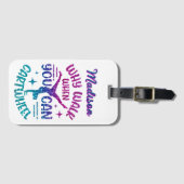 Cartwheel Personalisiert Magenta Lila Türkis Gepäckanhänger (Vorderseite (Horizontal))