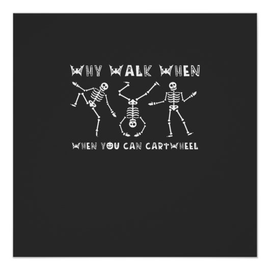 Cartwheel Skeleton Halloween Poster (Vorderseite)