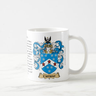 Caruso, der Ursprung, die Bedeutung und das Wappen Kaffeetasse
