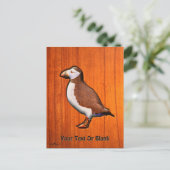 Carved Atlantic Puffin Feiertagspostkarte (Stehend Vorderseite)