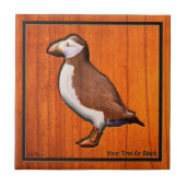 Carved Atlantic Puffin Fliese (Vorderseite)