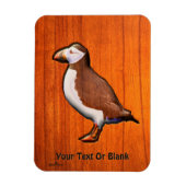 Carved Atlantic Puffin Magnet (Vertikal)