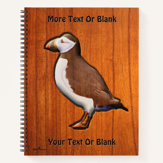 Carved Atlantic Puffin-Notebook Notizblock (Vorderseite)