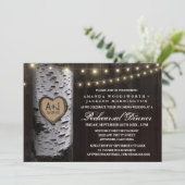 Carved Birch Tree Probe Dinner Einladung (Stehend Vorderseite)