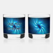 Carved Blue Star Canvas Print Whiskyglas (Vorderseite)
