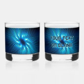 Carved Blue Star Canvas Print Whiskyglas (Rückseite)