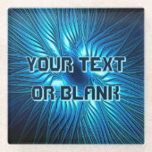 Carved Blue Star Glasuntersetzer (Vorderseite)