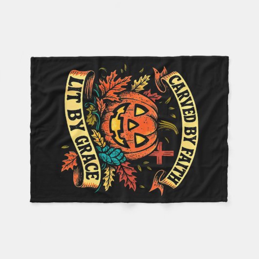 Carved By Faith Lit By Grace Religious Christian H Fleecedecke (Vorderseite (Horizontal))
