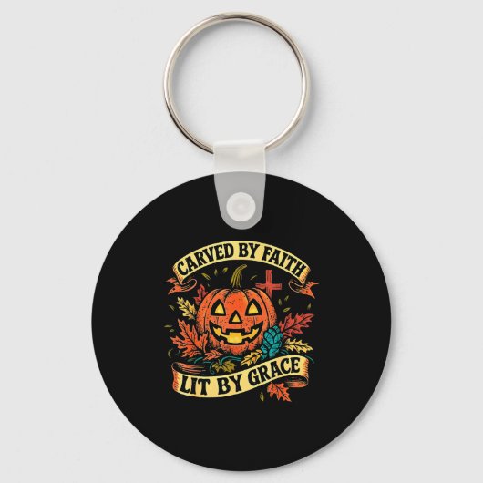 Carved By Faith Lit By Grace Religious Christian H Schlüsselanhänger (Vorderseite)