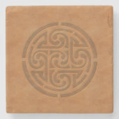 Carved Celtic Knot FauxLeather Table Deco Hochzeit Steinuntersetzer (Vorderseite)