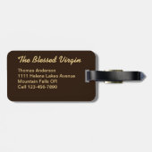 Carved Devotion  Wooden Mary Gepäckanhänger (Rückseite horizontal)