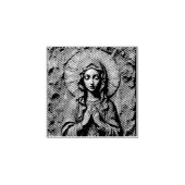 Carved Devotion  Wooden Mary Gummistempel (Prägung)