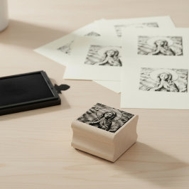 Carved Devotion  Wooden Mary Gummistempel