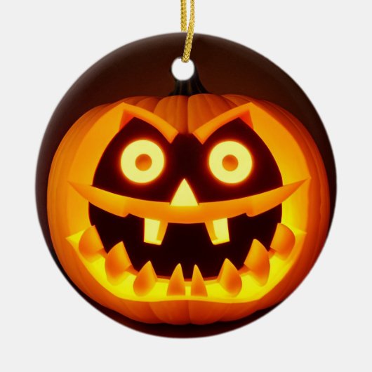 Carved Halloween Pumpkin Keramik Ornament (Vorne)
