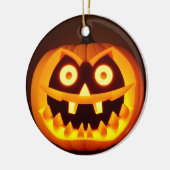Carved Halloween Pumpkin Keramik Ornament (Links)