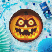 Carved Halloween Pumpkin Pappteller (Party)