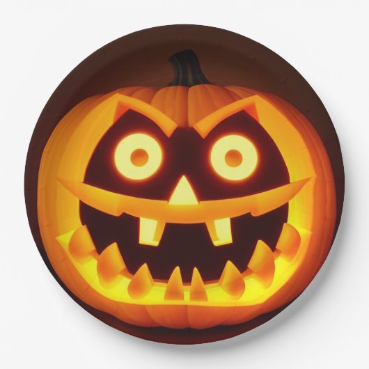 Carved Halloween Pumpkin Pappteller (Vorderseite)
