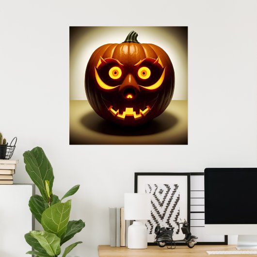 Carved Halloween Pumpkin Poster (Heimbüro)