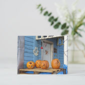 Carved Halloween Pumpkins Postkarte (Stehend Vorderseite)