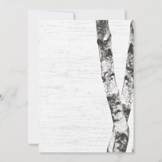 Carved Heart Birch Tree Brautparty Einladung (Rückseite)