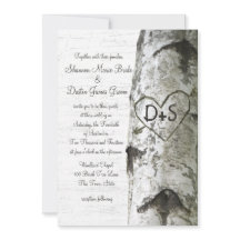 Carved Heart Birch Tree Wedding