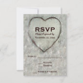Carved Heart Birch Tree Wedding RSVP (Vorderseite)