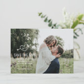 Carved Heart Save the Date Card (Stehend Vorderseite)