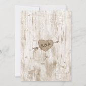 Carved Heart Tree Hochzeit Probe Dinner Einladung (Rückseite)