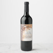 Carved Heart Tree Rustikale Hochzeit im Herbst Weinetikett (Vorderseite)