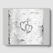 Carved Hearts Birch Tree Bark Guest Book Gästebuch (Rückseite)