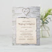 Carved Herz in Tree Pinned Weditation Einladung (Stehend Vorderseite)