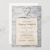 Carved Herz in Tree Pinned Weditation Einladung (Vorne/Hinten)