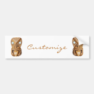 Carved Maori Tiki Face Thunder_Cove Autoaufkleber