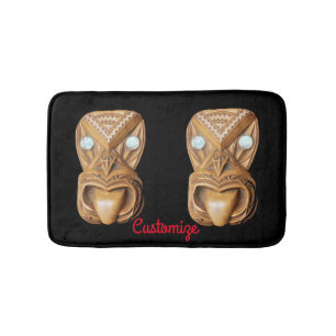 Carved Maori Tiki Face Thunder_Cove Badematte