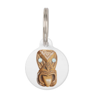 Carved Maori Tiki Face Thunder_Cove Haustiermarke