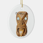 Carved Maori Tiki Face Thunder_Cove Keramik Ornament (Rechts)