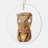 Carved Maori Tiki Face Thunder_Cove Keramik Ornament (Links)
