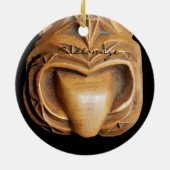 Carved Maori Tiki Face Thunder_Cove Keramik Ornament (Hinten)