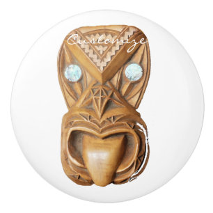 Carved Maori Tiki Face Thunder_Cove Keramikknauf